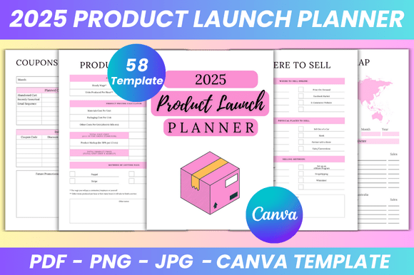 Download 2025 Product Launch Planner Canva Kdp - Premium Resources